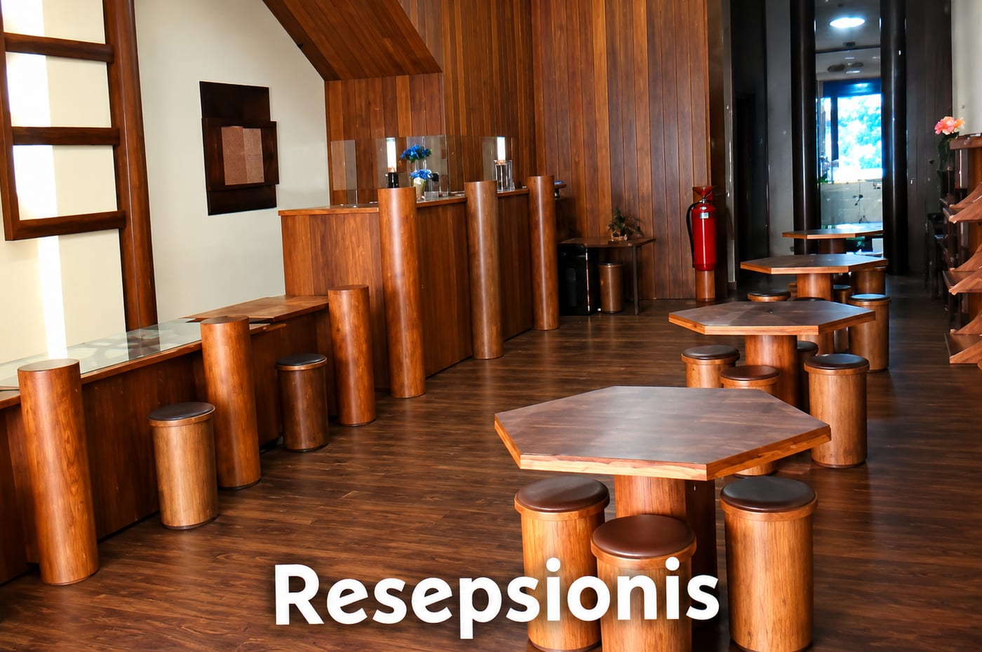 Area resepsionis di kantor Rumah & Club